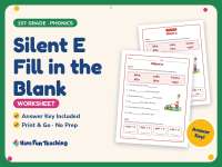 Silent E Fill in the Blank Worksheet – 1st Grade CVCe & Ending Sounds preview