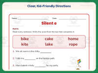 Silent E Fill in the Blank Worksheet – 1st Grade CVCe & Ending Sounds preview 4
