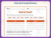 Sink Float Examples Worksheet – 3rd Grade Density & Sink or Float preview 4