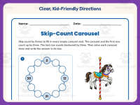 Skip Counting 3s Carousel Worksheet – 3rd Grade Math Practice preview 4