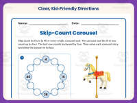 Skip Counting 4s Carousel Worksheet – 3rd Grade Math Practice preview 4