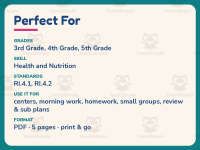 Sleeping Health and Fitness Reading Worksheet – 4th Grade Practice preview 6