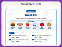 Snack Bar Money Worksheet – 3rd Grade Addition Practice + Answer Key preview 7