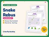 Snake Rebus Worksheet – 1st Grade Animals & Fluency Practice preview