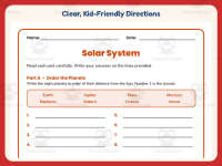 Solar System Order Worksheet – 5th Grade Space Practice + Answer Key preview 4
