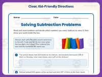 Solve Subtraction Word Problems Worksheet – 3rd Grade Math Practice preview 4