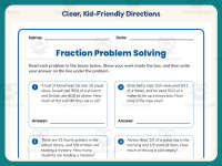 Solving Fraction Word Problems Worksheet – 4th Grade Fractions preview 4
