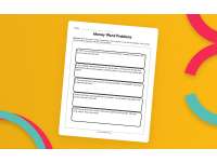 Solving Money Word Problems Worksheet preview