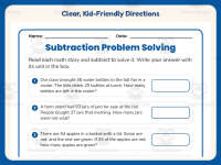 Solving Subtraction Word Problem Worksheet – 2nd Grade Word Problems preview 4