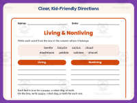 Sorting Living and Non-Living Things Worksheet – 3rd Grade Science preview 4