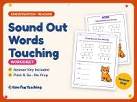 Sound Out Words Touching Worksheet – Kindergarten Fluency Practice preview