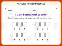 Sound Out Words Touching Worksheet – Kindergarten Fluency Practice preview 4