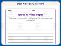 Space Writing Paper – 2nd Grade Solar System & Themed Writing Paper preview 4