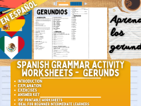 Spanish Grammar Activity Worksheets - Gerunds - Spanish Only preview