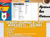 Spanish Grammar Activity Worksheets - Gerunds preview