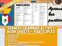 Spanish Grammar Activity Worksheets - Participles - Spanish Only preview