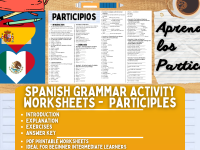 Spanish Grammar Activity Worksheets - Participles preview
