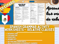 Spanish Grammar Activity Worksheets - Relative Clauses - Spanish Only preview