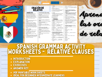 Spanish Grammar Activity Worksheets - Relative Clauses preview