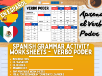 Spanish Grammar Activity Worksheets - Verb Poder - Spanish Only preview
