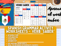 Spanish Grammar Activity Worksheets - Verb Saber preview