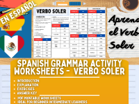 Spanish Grammar Activity Worksheets - Verb Soler - Spanish Only preview