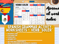 Spanish Grammar Activity Worksheets - Verb Soler preview