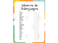 Spansh Video Game Genres Word Scramble & Word Search Puzzle preview 2
