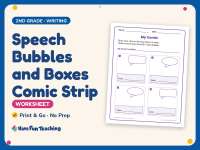 Speech Bubbles and Boxes Comic Strip Worksheet – 2nd Grade Practice preview
