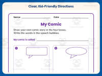Speech Bubbles Comic Strip Worksheet – 2nd Grade Comic Strips Practice preview 4