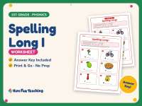 Spelling Long I Worksheet – 1st Grade Alphabet & Long Vowels Practice preview