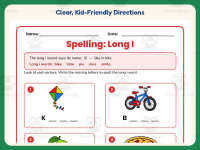 Spelling Long I Worksheet – 1st Grade Alphabet & Long Vowels Practice preview 4