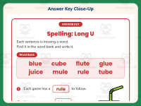 Spelling Long U Worksheet – 1st Grade Alphabet & Long Vowels Practice preview 7