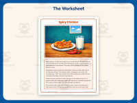 Spicy Chicken Reading Comprehension Worksheet – 2nd Grade Food preview 2