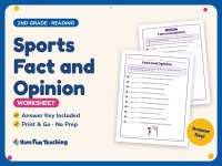 Sports Fact and Opinion Worksheet – 2nd Grade Reading Practice preview