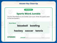 Sports Word Jumble Worksheet – 2nd Grade Grammar Practice + Answer Key preview 7