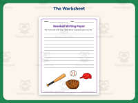 Sports Worksheet: Baseball Writing Paper – 1st Grade Practice preview 2