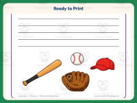Sports Worksheet: Baseball Writing Paper – 1st Grade Practice preview 7