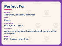 Springtime Reading Comprehension Worksheet – 3rd Grade Poetry Practice preview 6