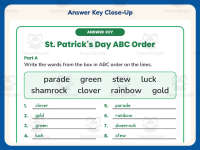 St. Patrick’s Day Alphabetical Order Worksheet – 2nd Grade Practice preview 7