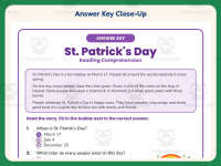 St Patrick’s Day Reading Comprehension Worksheet – 1st Grade Practice preview 7