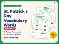 St. Patrick’s Day Vocabulary Words Worksheet – 1st Grade Spelling preview