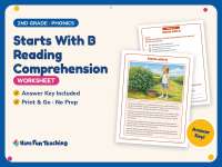 Starts With B Reading Comprehension Worksheet – 2nd Grade Alphabet preview