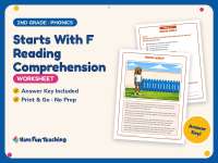 Starts With F Reading Comprehension Worksheet – 2nd Grade Alphabet preview