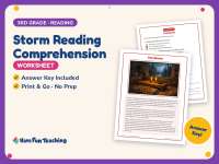 Storm Reading Comprehension Worksheet – 3rd Grade Weather Practice preview