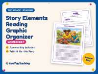 Story Elements Reading Graphic Organizer Worksheet – 2nd Grade preview