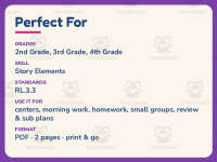 Story Elements Worksheet: Story Map Graphic Organizer – 3rd Grade preview 6
