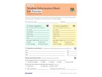 Student Information Sheet For Parents To Fill Out preview