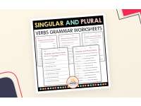 Subject Singular and Plural Verbs Grammar Worksheet for Grade 1, 2, 3 preview