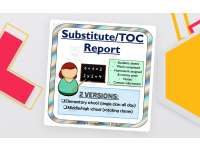 Substitute Teacher/TOC Daily Report Forms for Elementary & High School preview